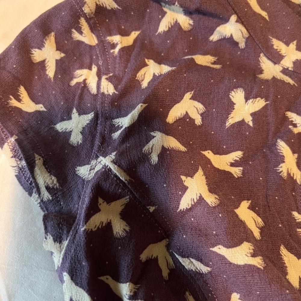 Free People Lavender Body Suit with White Birds - Picture 3 of 6
